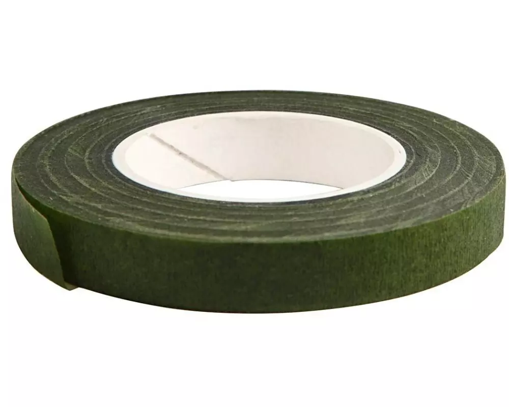 Creativ Company Florales Klebeband, B 12 mm, Dunkelgrün, 27 m/1 Rolle