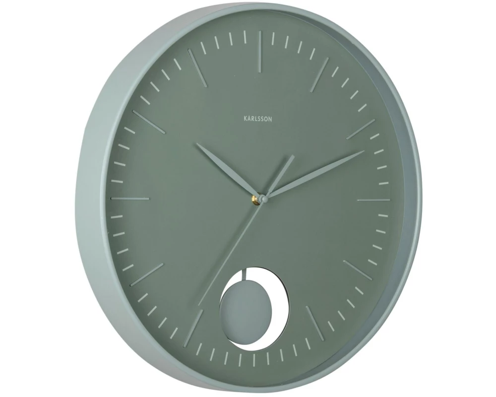 KARLSSON Wanduhr Grato Pendulum 40.6 cm, Dschungel grün/graue Jade