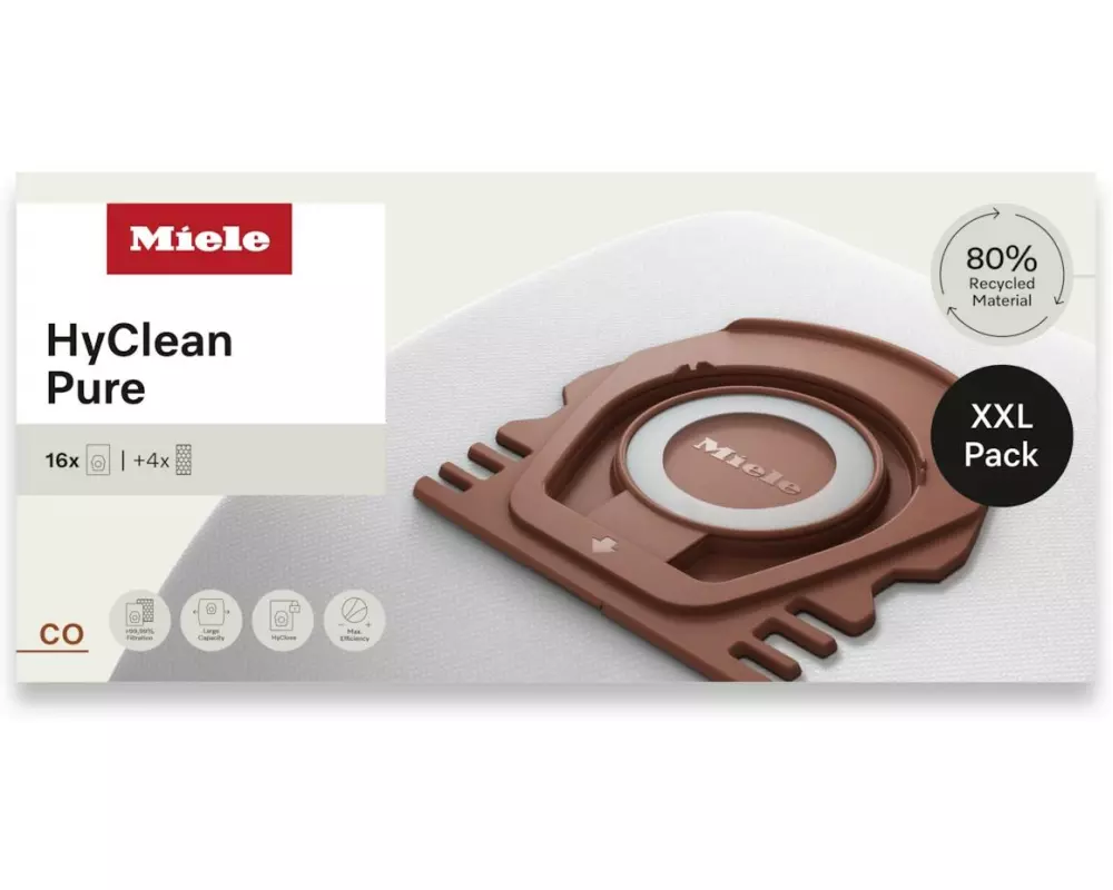 Miele Staubfilterbeutel XXL-Pack CO HyClean Pure 16 Stück