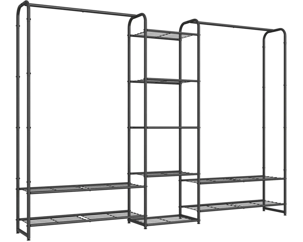 Songmics Garderobenständer 182.4 x 29 x 158.4 cm, Schwarz