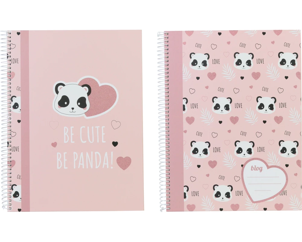 ANCOR Spiralbuch Hardcover A4 117110 B'LOG CUTE PANDA,liniert 80 B.