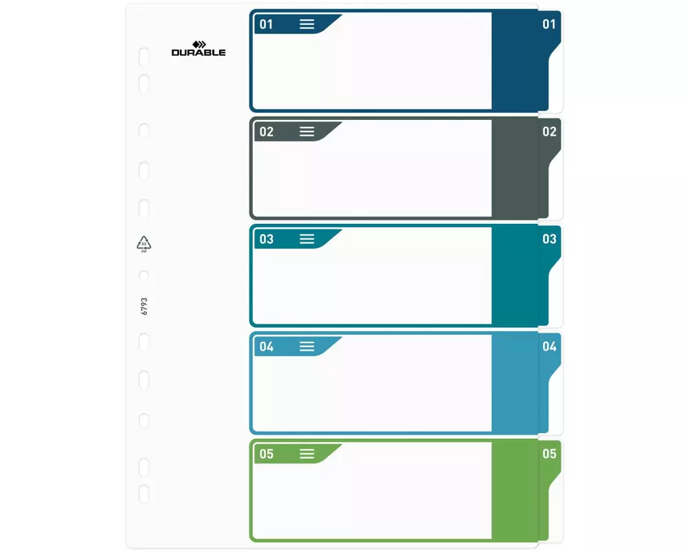 DURABLE Register A4+, 1-5, 5-farbig
