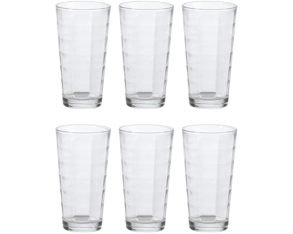 Bormioli Rocco Longdrinkglas Cube 370 ml, 6 Stück, Transparent