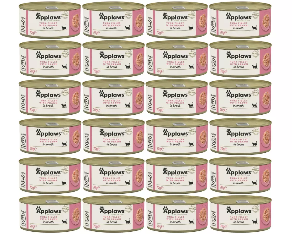 Applaws Nassfutter Dose Thunfischfilet & Garnelen, 24 x 70 g