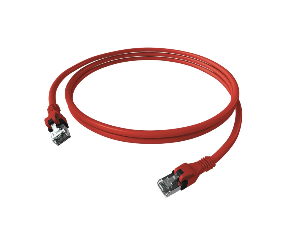 EasyLan DualBoot PushPull IP20 Patchkabel, Cat.6A (Class EA), S/FTP, rot, 2 m