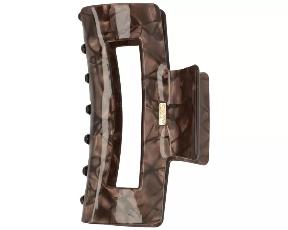 SOLEY Klemme gross eckig Braun, 1 Stück