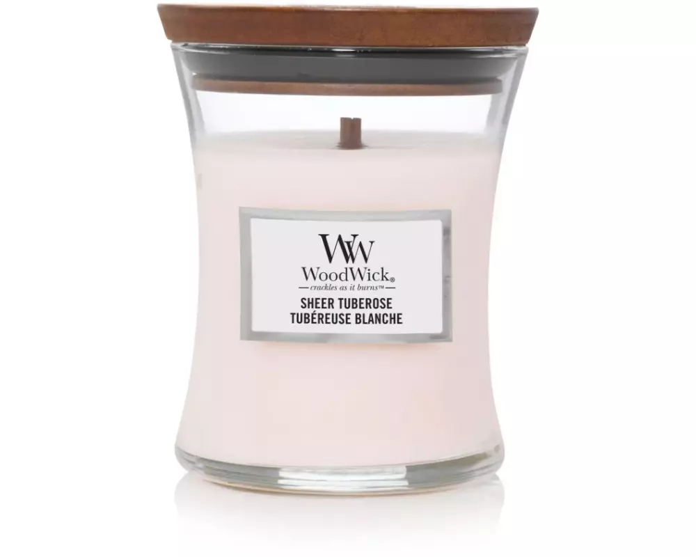 Woodwick Duftkerze Sheer Tuberose Medium Jar