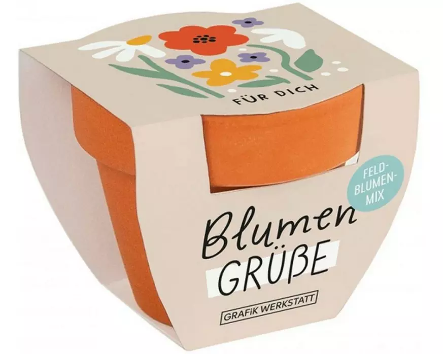 Grafik Werkstatt Terrakottatopf Blumengrüsse Für Dich