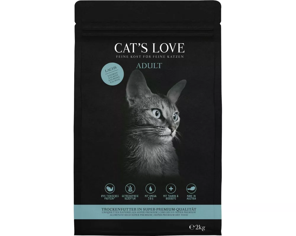 Cat's Love Trockenfutter Adult Lachs, 2 kg