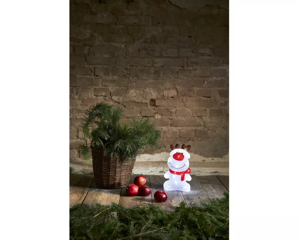 Star Trading LED-Figur Crystalo Rentier, 28 cm, Weiss