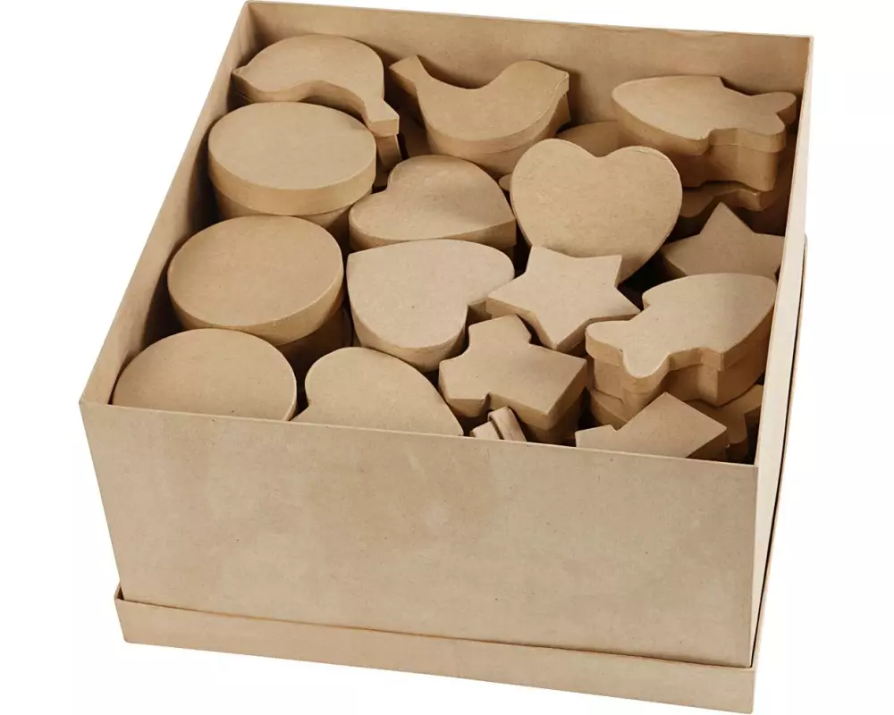 Creativ Company Papp-Schachtel 63 Stück, Braun