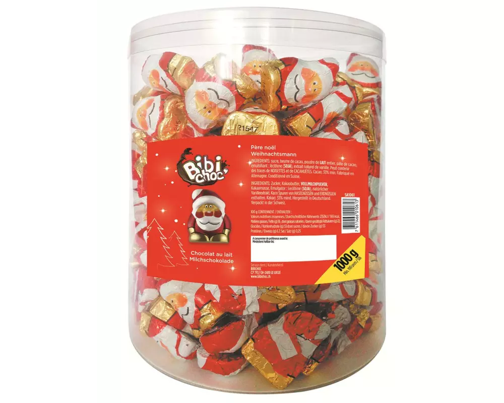 Bibichoc Schokolade Mini-Weihnachtsmänner Milchschokolade 1 kg