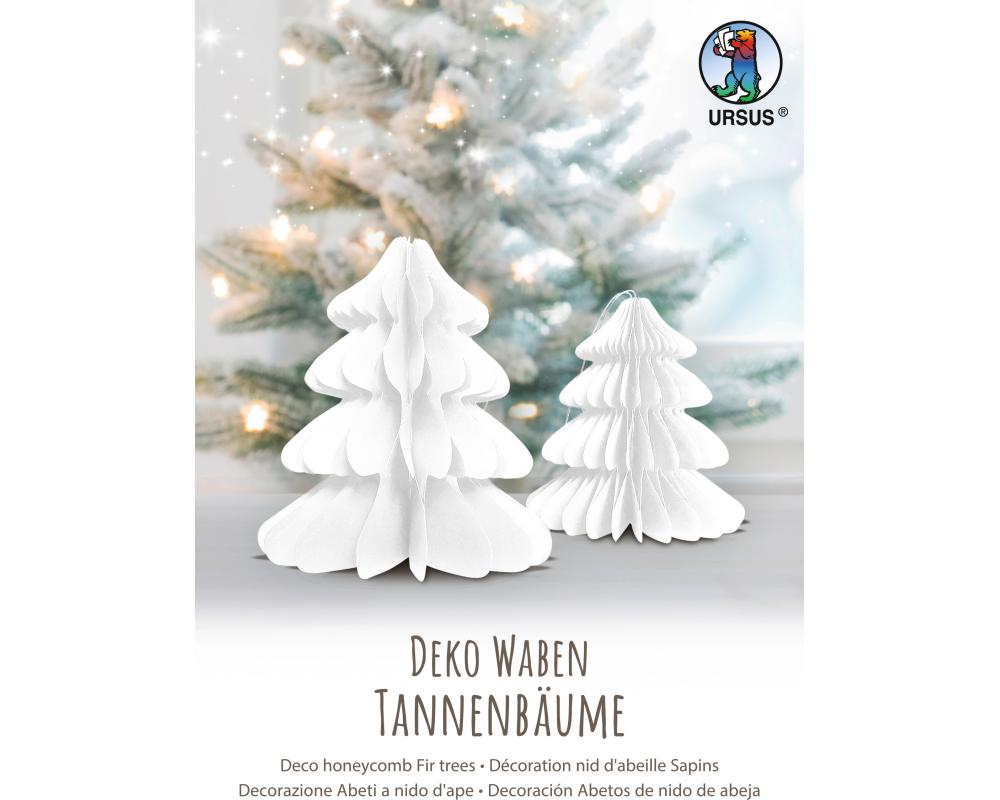 URSUS Deko Waben 14.5x20cm 24290001F Tannenbäume weiss