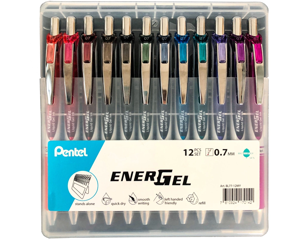 PENTEL Rollerball EnerGel 0.7mm BL77-12MY Mystic Set 12 Stück