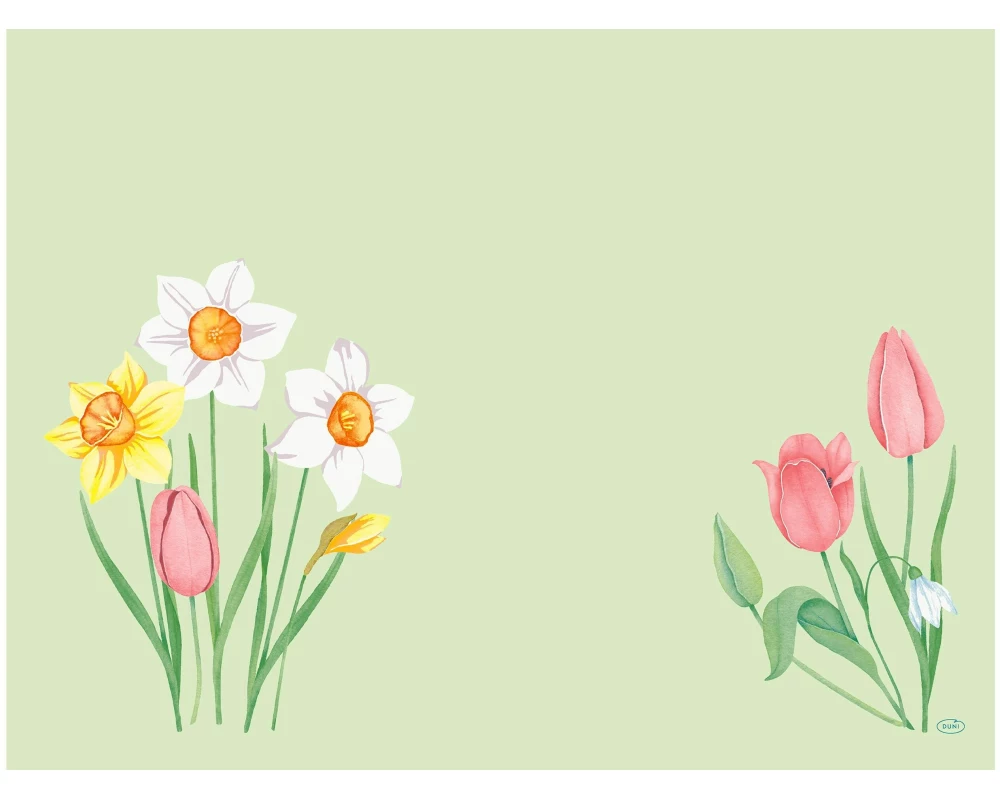 Duni Tischset Spring Melody 100 Stück, 30 cm x 40 cm, Grün