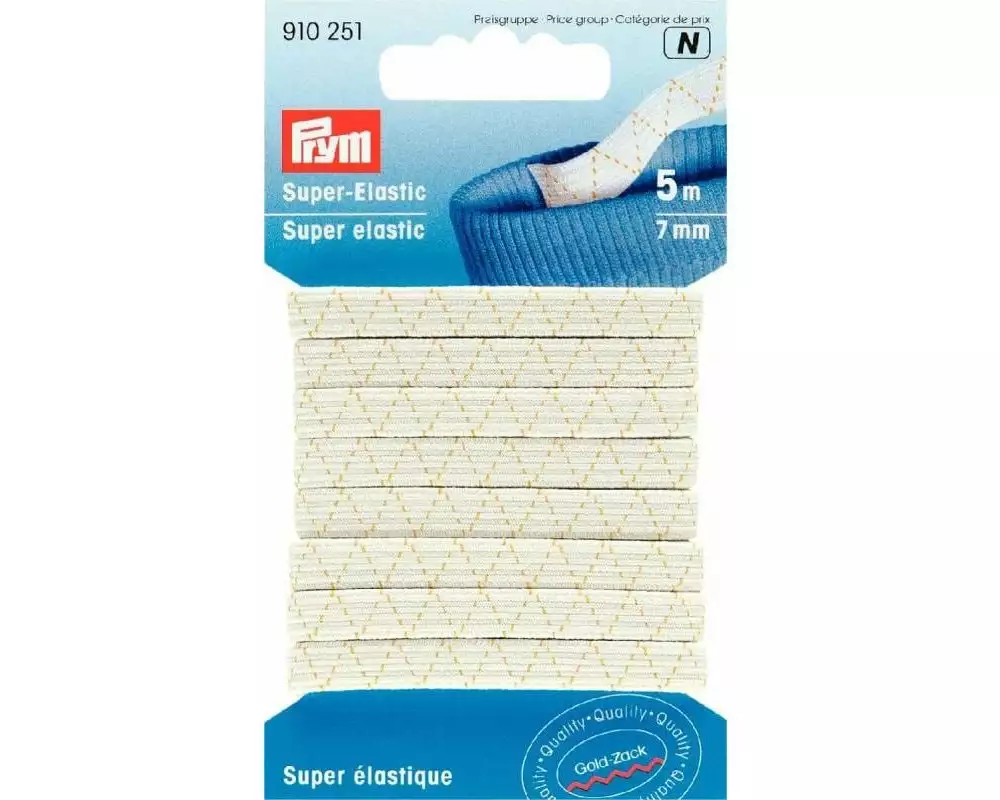 Prym Elastikband Weiss, 5 m x 7 mm