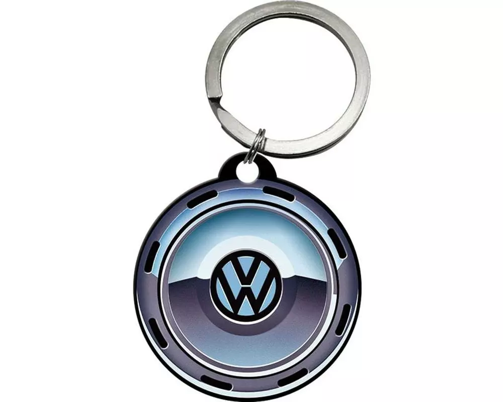Nostalgic Art Schlüsselanhänger VW Rad Ø 4 cm, 1 Stück, Blau/Lila/Schwarz