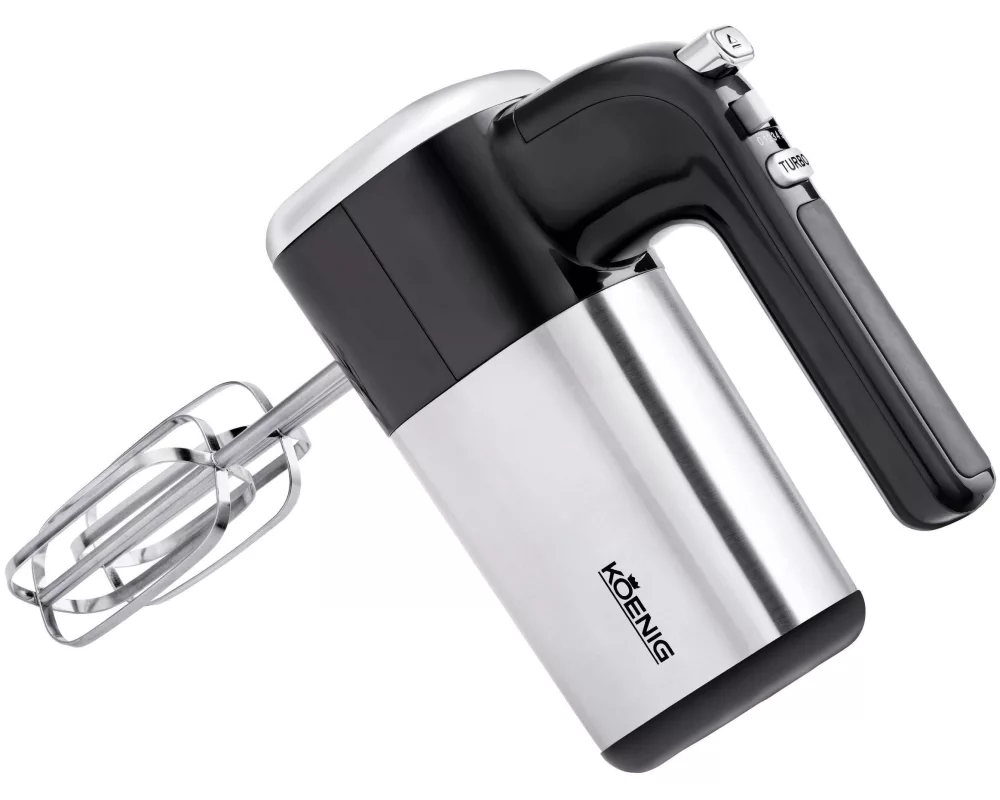 Koenig Handmixer Steel Line Schwarz/Silber