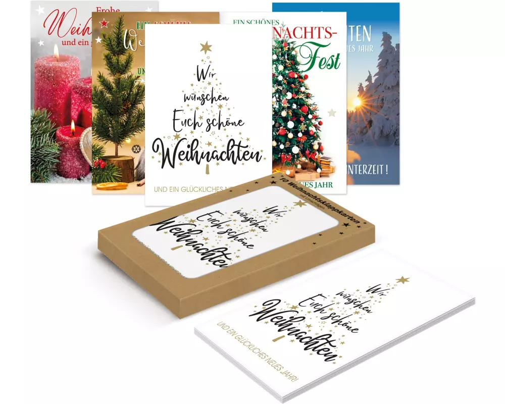 Braun + Company Weihnachtskarten-Set, 10 Stück, Weihnachten