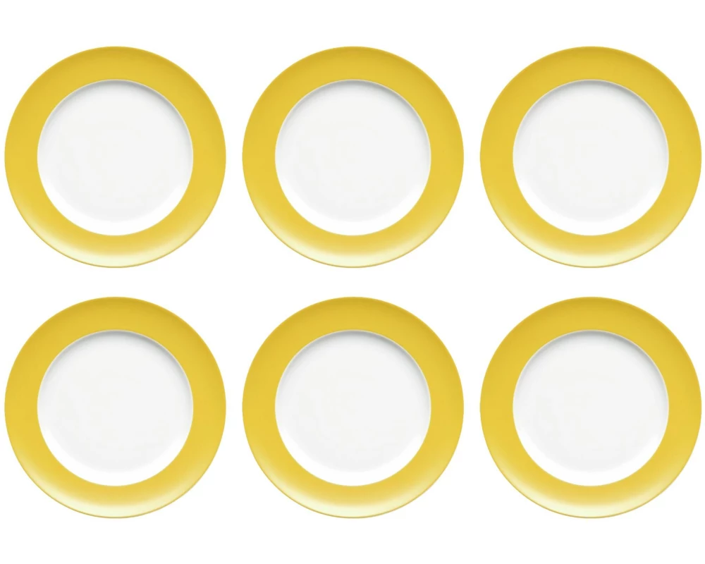 THOMAS Frühstücks- & Dessertteller Sunny Day 6 Stück,Gelb, 22 cm
