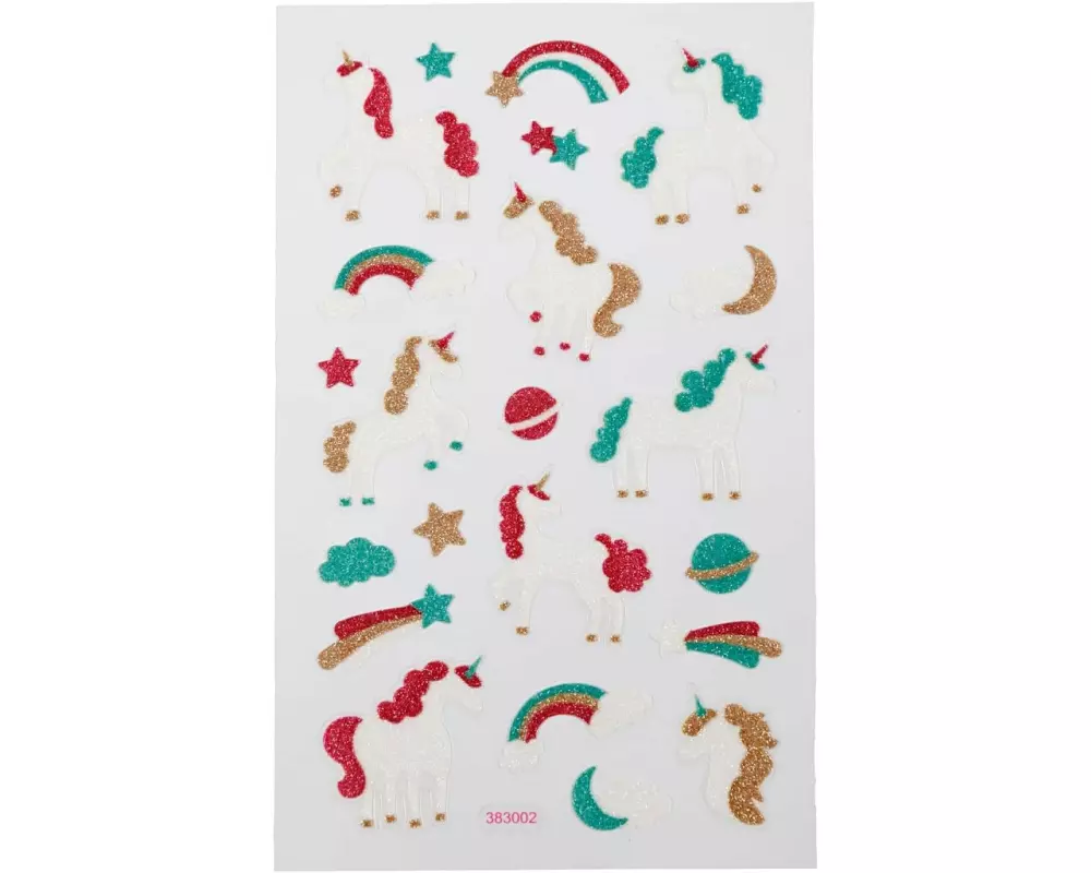 Creativ Company Glitzersticker 10 x 16 cm 1 Blat, Einhorn