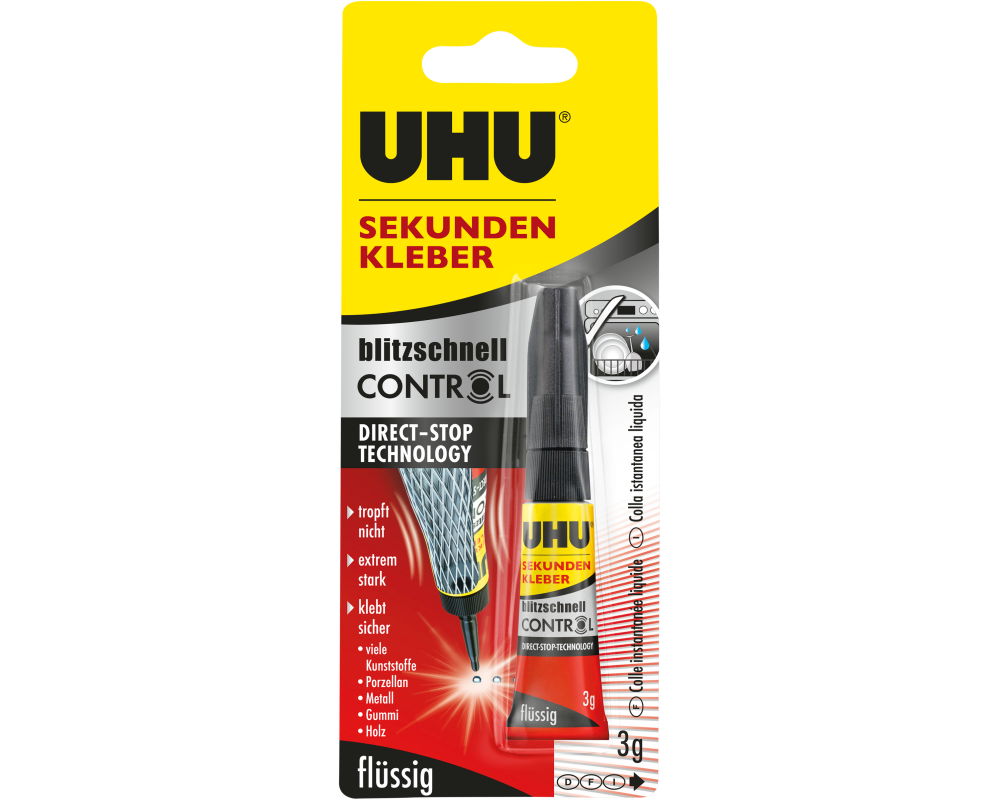 UHU Sekundenkleber Control 33130 flüssig 3g