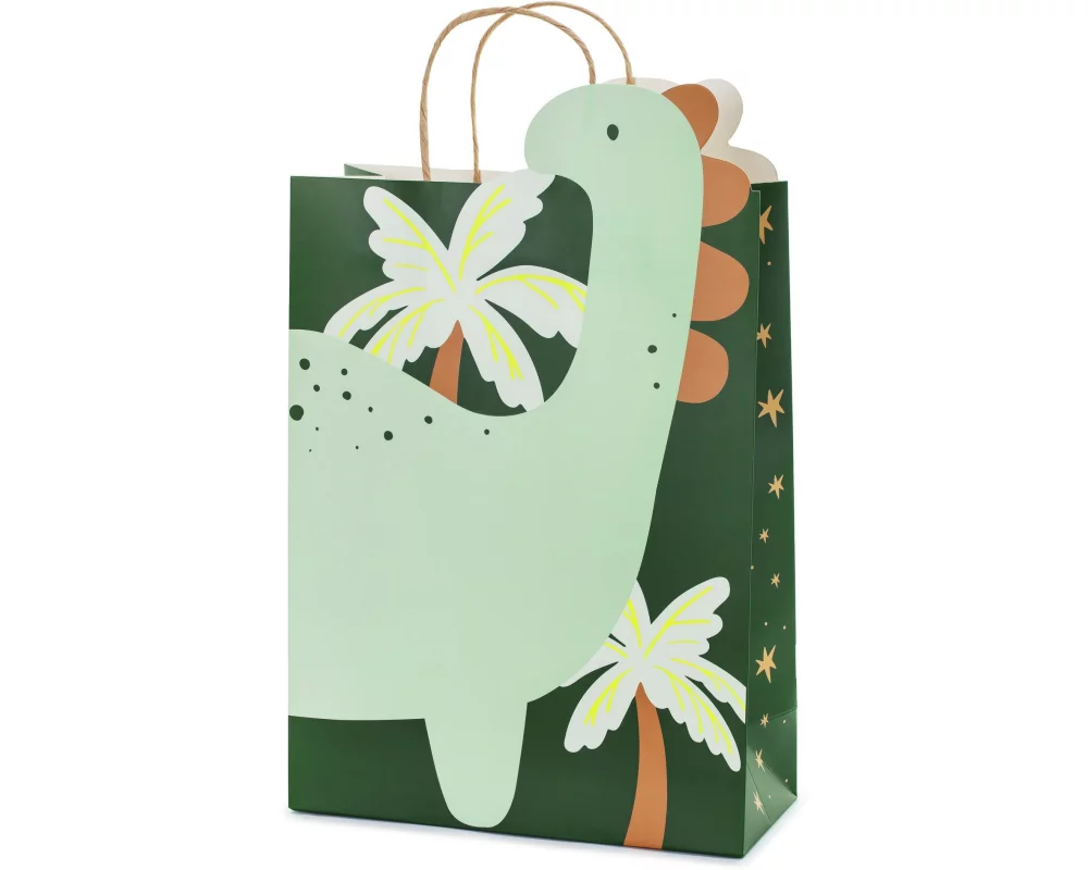 Partydeco Geschenktasche Dinosaurier 10 x 24 x 37 cm, Grün