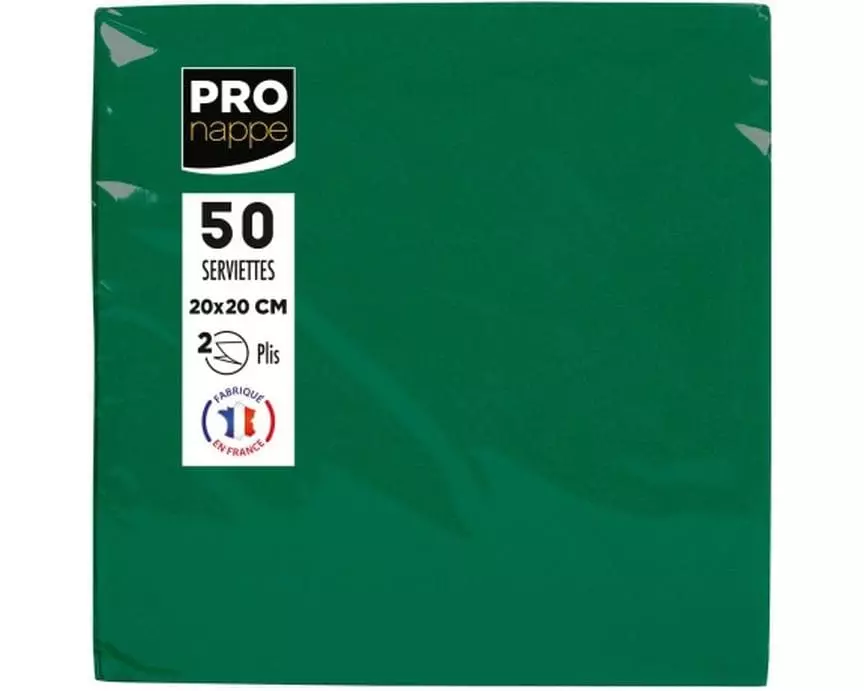 PRO nappe Papierservietten Grün 20 cm x 20 cm, 50 Stück