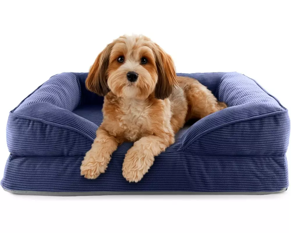Lumaland Hundebett Indoor Cord S Dunkelblau