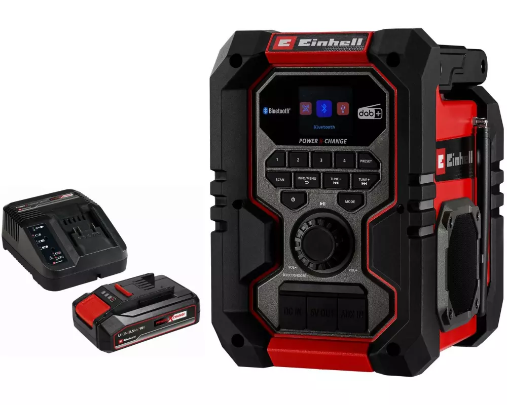 Einhell Akku-Radio TE-CR 18 Li DAB+/FM/BT (1 x 2.5 AH Kit)