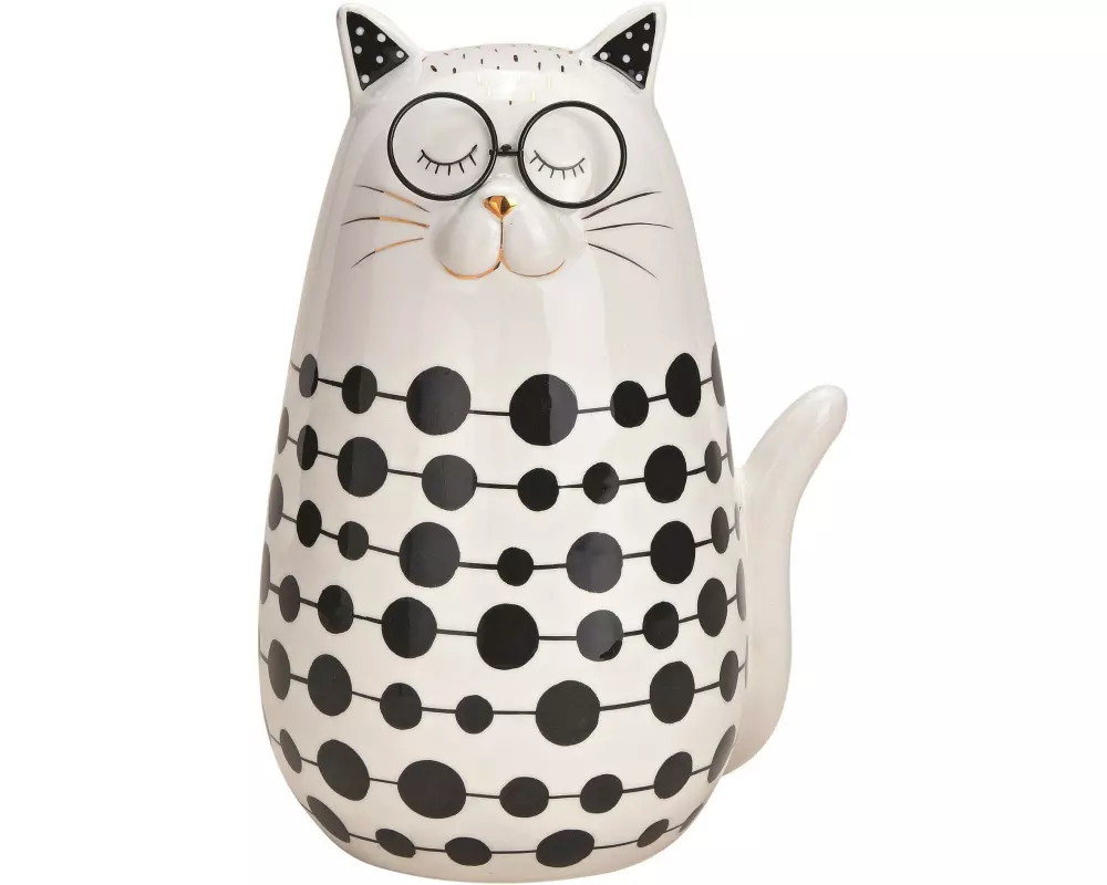 G. Wurm Aufsteller Katze Weiss, Schwarz