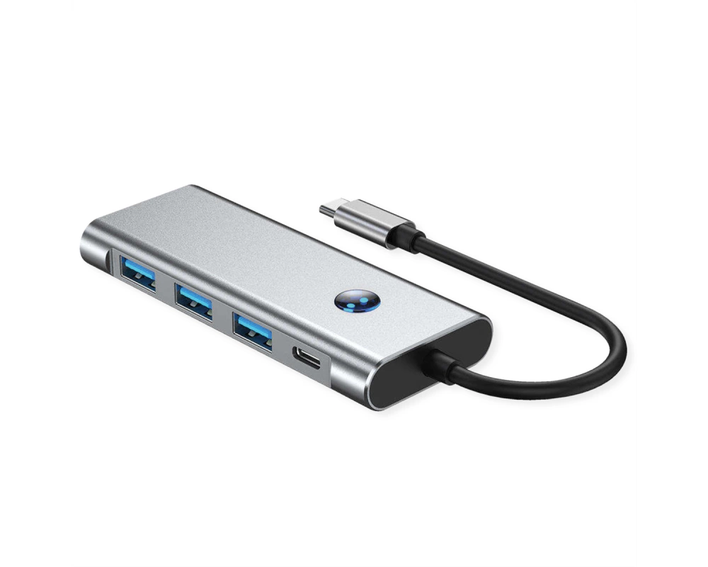 VALUE USB Typ C Docking Station, HDMI 4K60, 3x USB A + Typ C PD, 1x SD/MicroSD (TF)