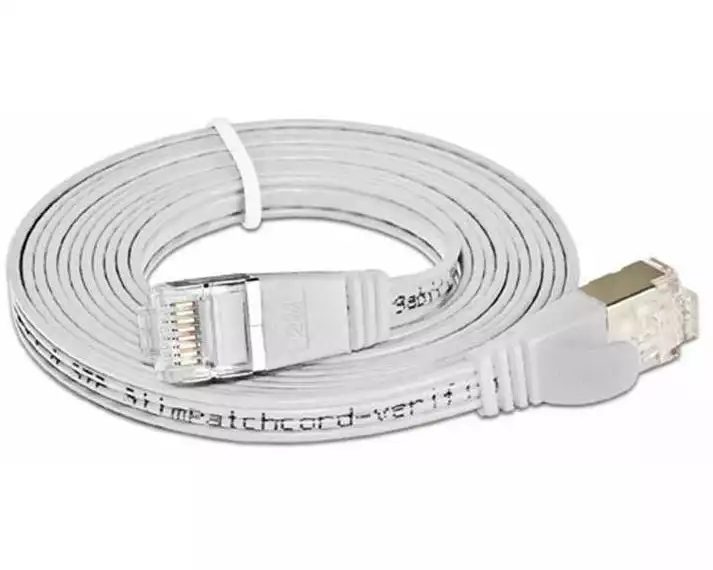 SLIM Slimpatchkabel RJ-45 - RJ-45, Cat 6, STP, 15 m, Weiss