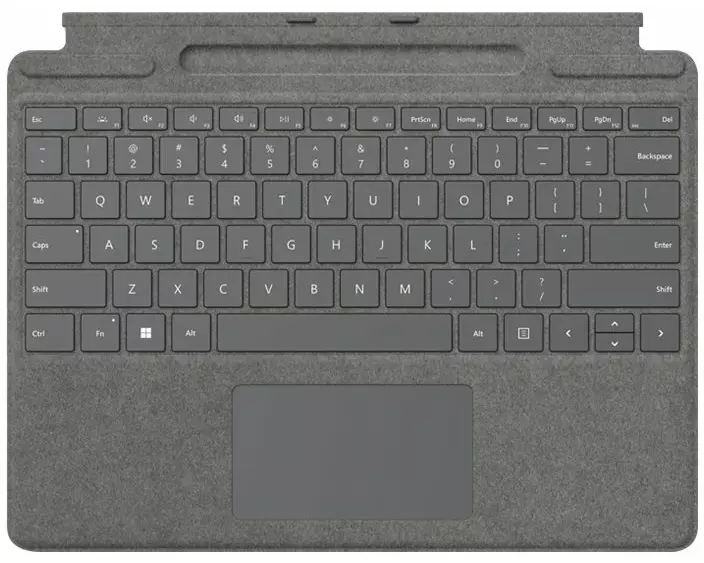 Microsoft Surface ProX/8 Keyboard Platinum CH RETAIL NO PEN, with Charging Slot
