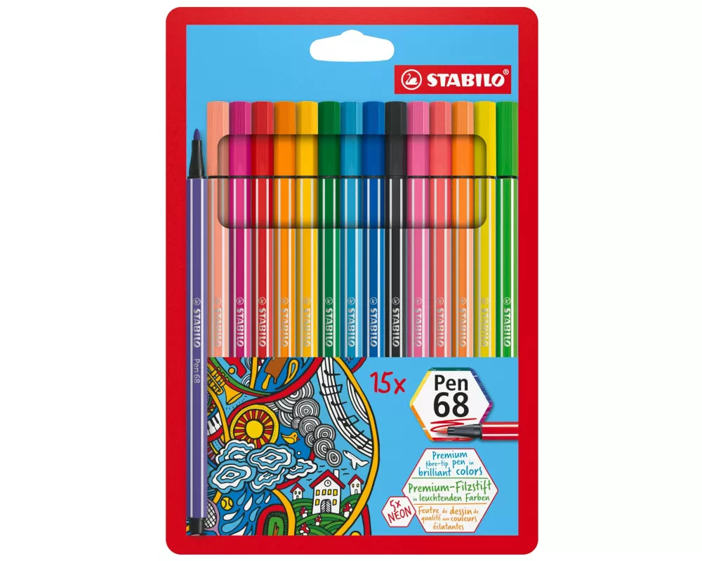 STABILO Fasermaler Pen 68 15 Stück