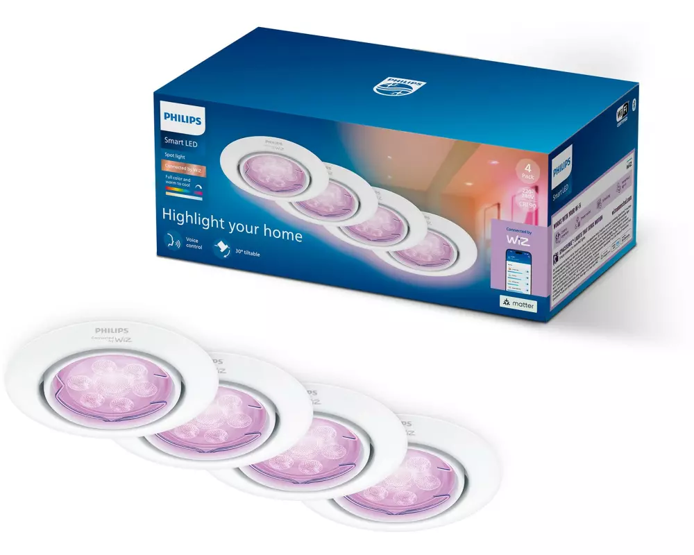 Philips Smart Lighting Tunable White & Color Einbauspot weiss, RGB