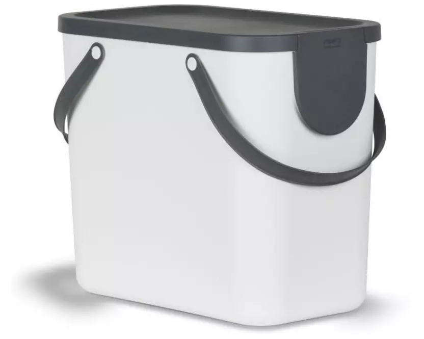 Rotho Recyclingbehälter Albula 25 l, Mistletoe Weiss