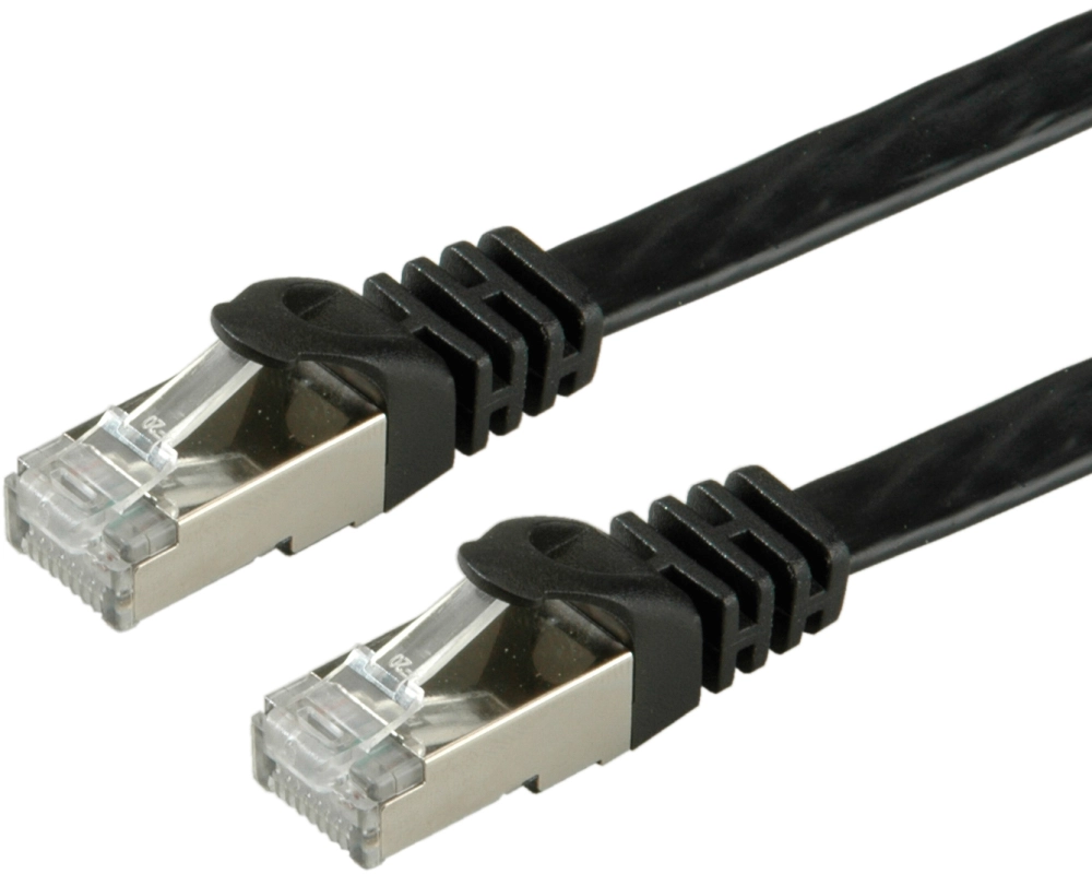 VALUE Patchkabel Cat.6 (Class E) FTP, extra-flach, schwarz, 3 m