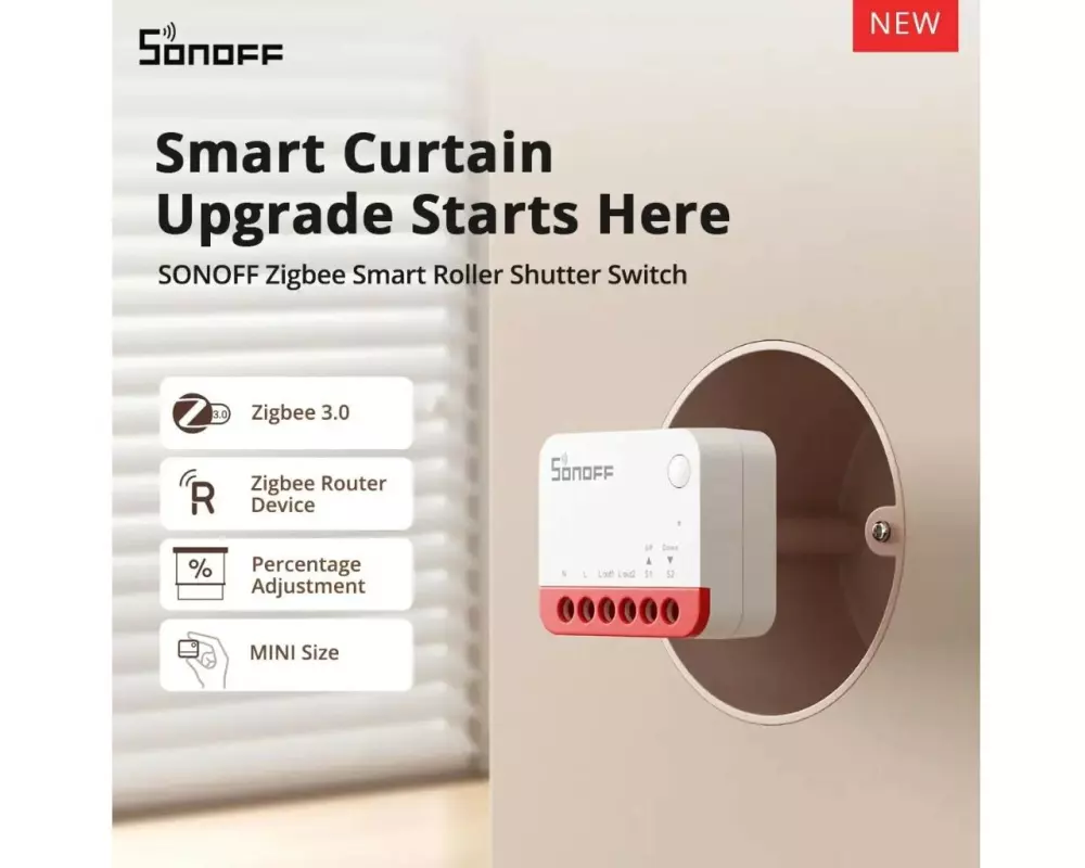 SONOFF Rolladenaktor MINI-ZBRBS Smart Zigbee Unterputz weiss
