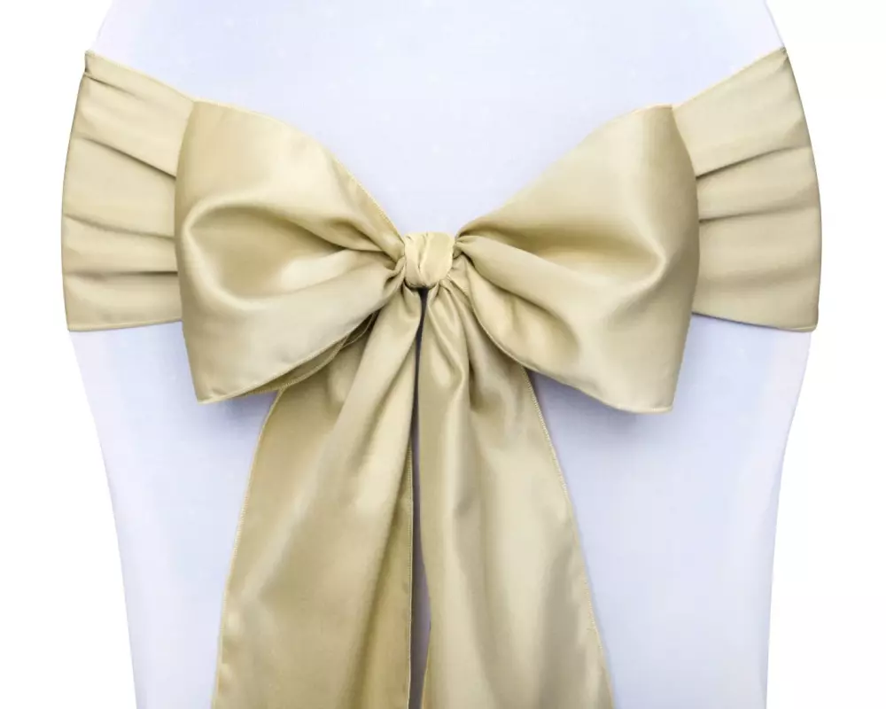 Partydeco Hochzeitsaccessoire Stuhlschleife Satin 15 x 275 cm, Gold