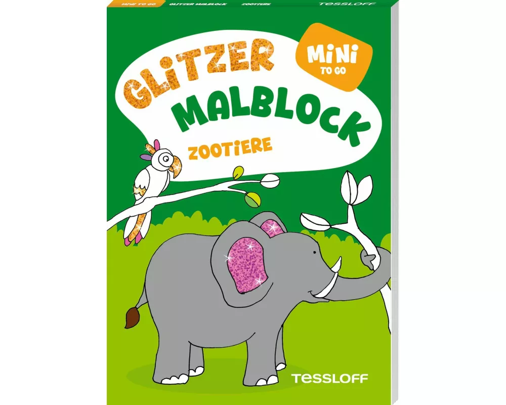 Mini Glitzer Malblock to go. Zootiere