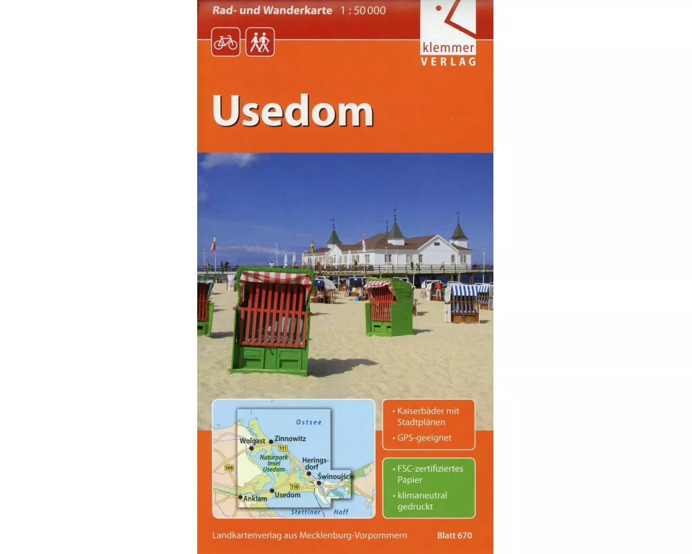 Rad- und Wanderkarte Usedom