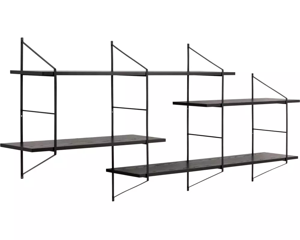 AC Design Wandregal Belfast 191 x 25,5 x 79 cm, Schwarz