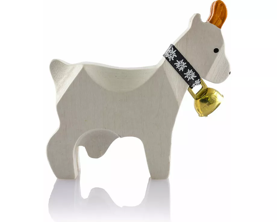 Ziege gross weiss mit Glocke