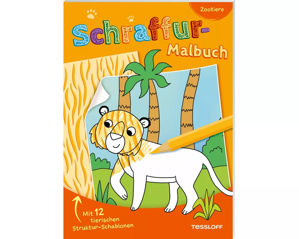 Schraffur-Malbuch. Zootiere