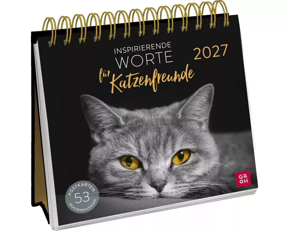 Postkartenkalender 2027: Inspirierende Worte für Katzenfreunde
