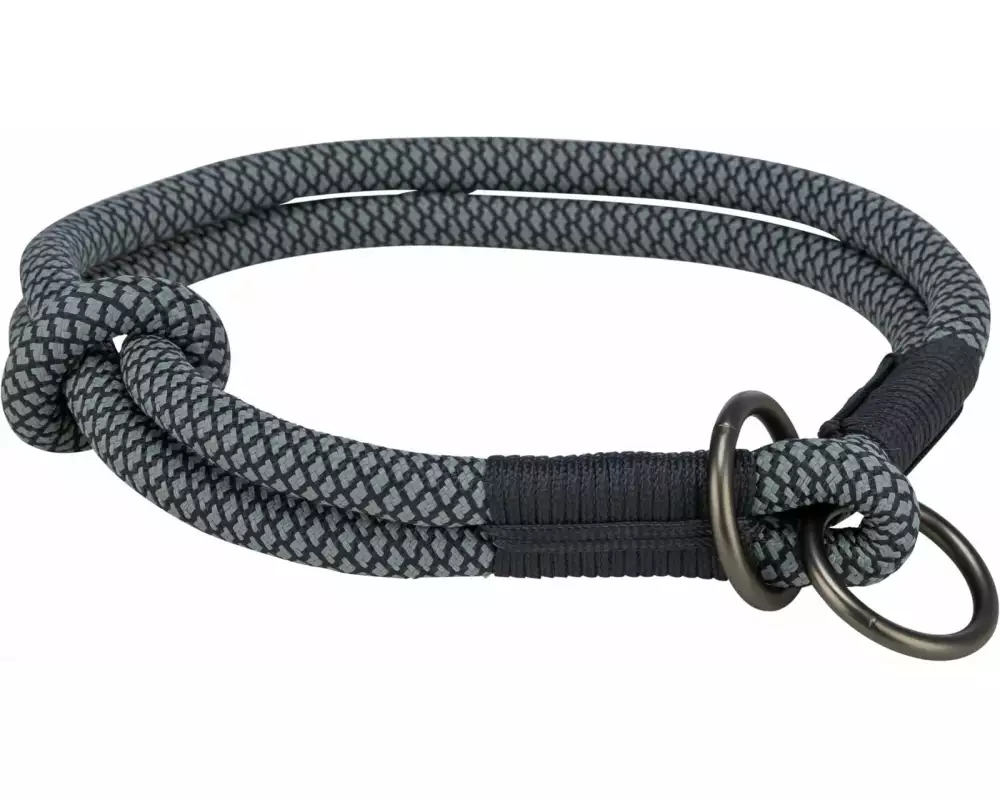 Trixie Soft Rope Zug-Stopp-Halsband S-M, 40 cm, Schwarz/Grau