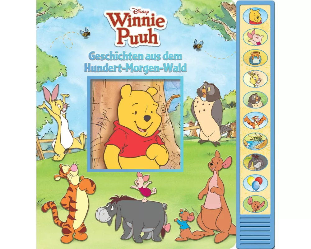 Disney Winnie Puuh - Geschichten aus dem Hundert-Morgen-Wald - Pappbilderbuch zum Vorlesen - Soundbuch mit 10 Geräuschen