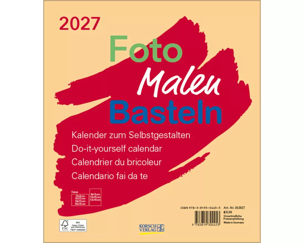 Foto-Malen-Basteln Bastelkalender beige 2027