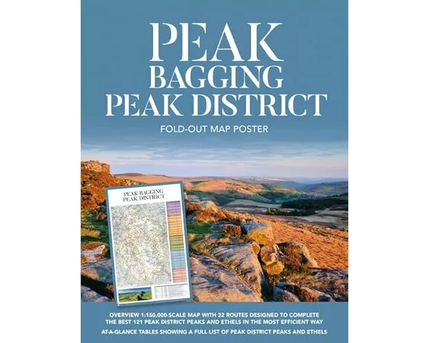 Peak Bagging: Peak District Fold-out Map Poster